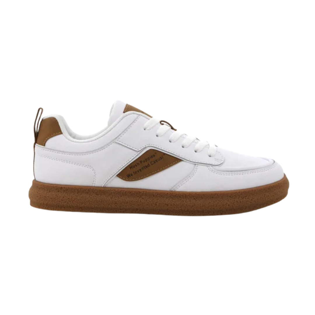 Hush Puppies Nebula brown leather slip-on shoe for men, displayed at Langerhans Pharmacy Windhoek